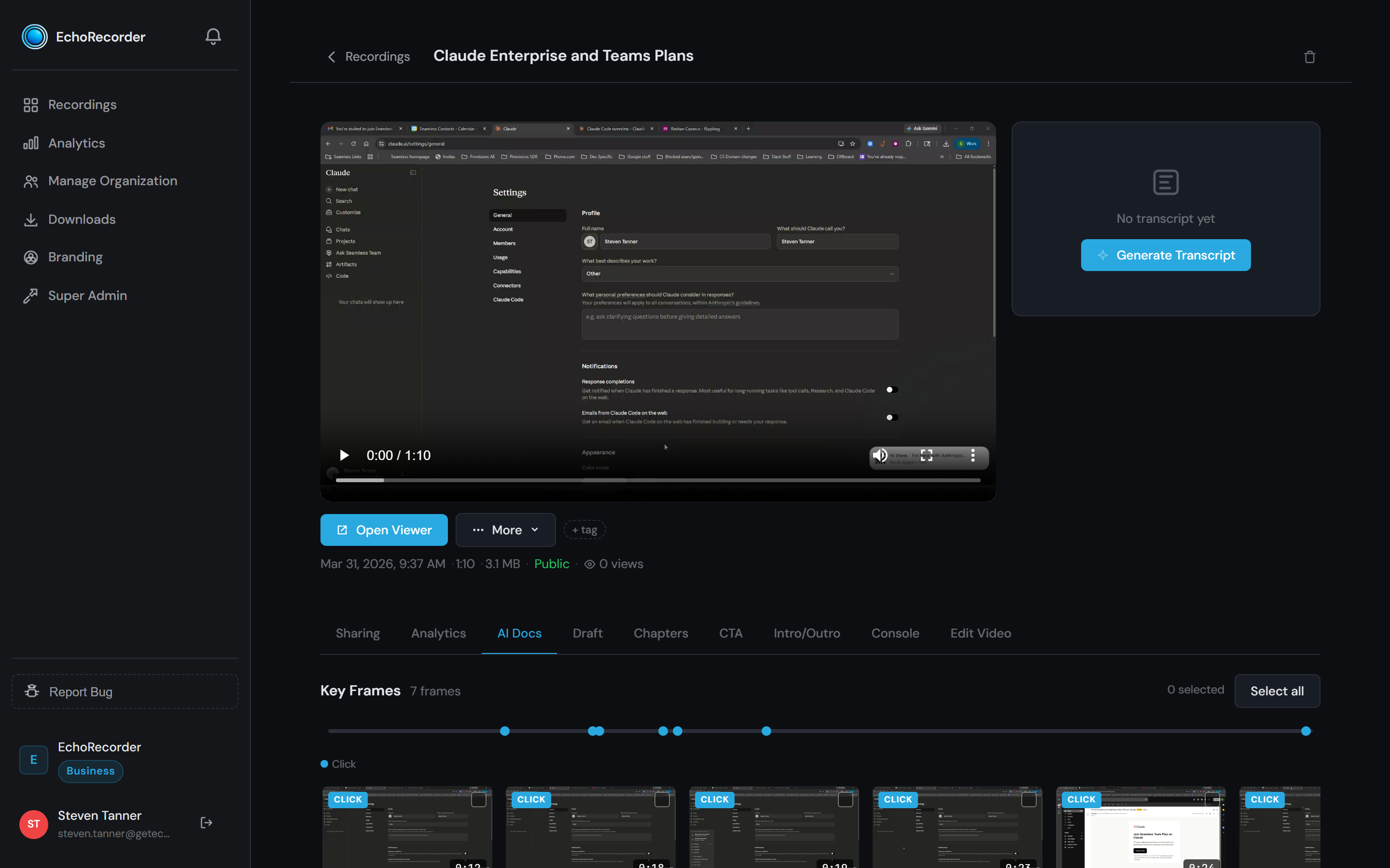 AI documentation panel